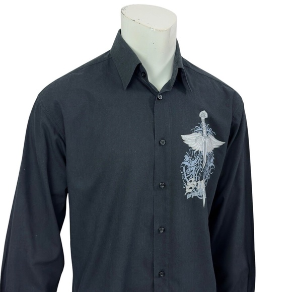 Pronti Collection By Phita Men's Large Black Graphic Shirt "To Put to the Sword" - Picture 6 of 12